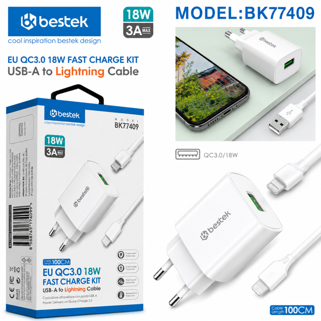 BESTEK CARICABATTERIA PER IPHONE BK77409