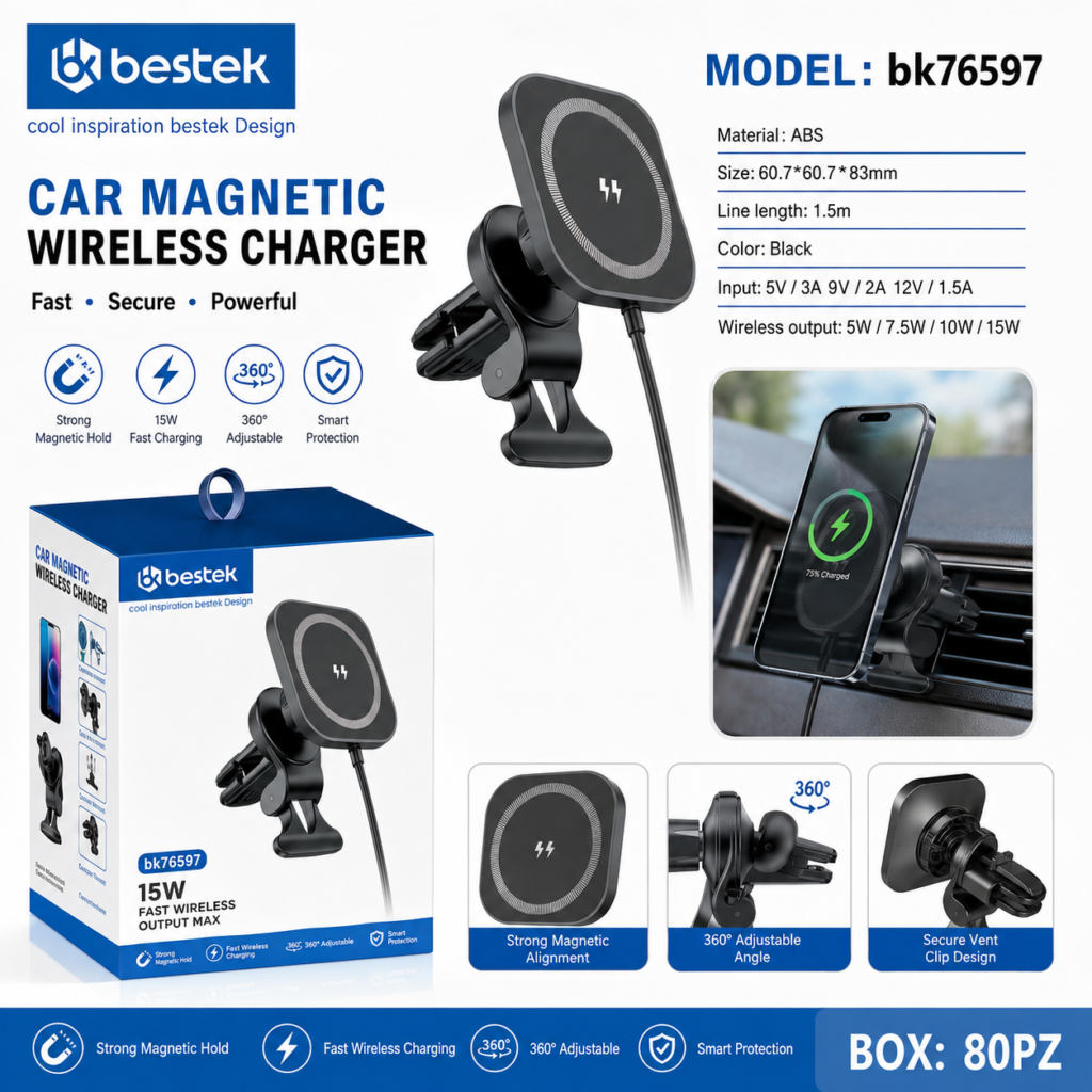BESTEK Car Magnetic Wireless Charger BK76597